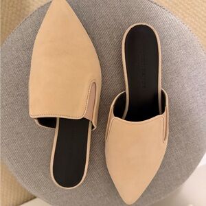 Jenni Kayne Cream Pointed-Toe Mules